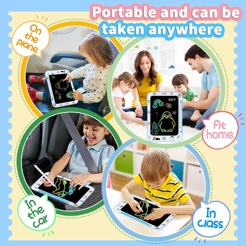 Genialba 3-7 LCD Writing Tablet for Kids, Colorful Screen Drawing Board for Year Old Boys & Girls - Educational Toys