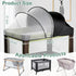WANRU Pack 2-Way N Play Tent Cover & Bassinet Canopy - Half-Blackout Breathable Mosquito Net with Zipper for Bassinet