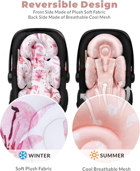 TinlyFinly Newborn Car Seat Insert, Head and Body Support, Reversible Infant Insert Compatible with Baby Carseat