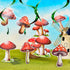 Ribbonlic 34 Pcs Mushroom Garlands Mushroom Hanging Swirls Mushroom Banners Mushroom Hanging Swirls Ceiling Streamers