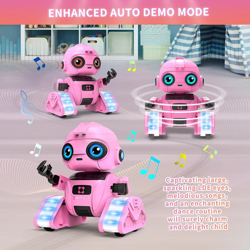 6+ Robot Toys for Boys and Girls, Rechargeable Remote Control Robot with Auto-Demonstration, Light Projection, Dance