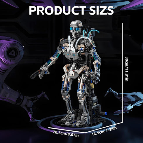 CSNRHG 692+Pieces Mechanical Skeleton Robot Building Block Toy Twistable Body and Poseable Design Creative STEM Toy