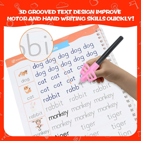 35 35 57 Magic Grooved Writing Practice for Kids Ages - Reusable Grooved Writing Books for Kids - Handwriting Practice