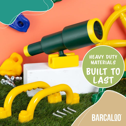 Playground Safety Handles - Yellow Grab Handle Bars for Outdoor Playset, Tree House, Jungle Gym Accessories