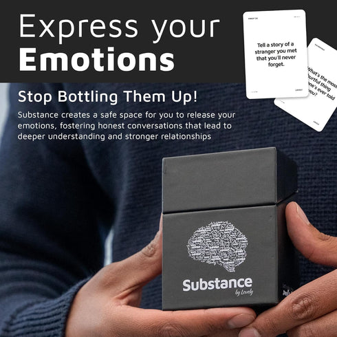 Substance 90 2-6 Card Game - Conversation Cards for Adults, Couples, Friends, Co-Workers, Strangers - Meaningful, Deep