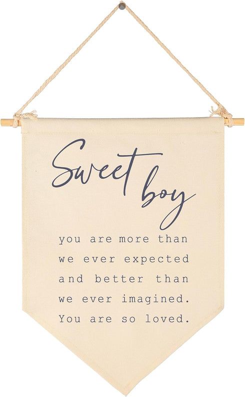 GEANHIL Sweet Boy-Baby Banner Pennant Gift Shower-Flag Decor Gift for Boys Newborn Kids-Banner