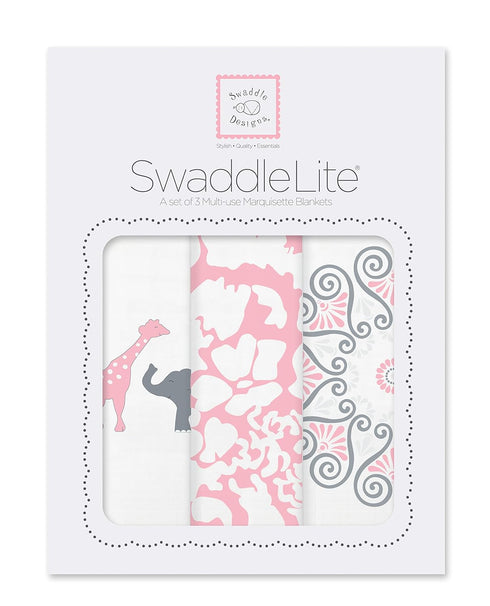 Marquisette 46x46 inches SwaddleDesigns Large Receiving Swaddle Blankets for Baby Boys/Girls, Soft Premium Cotton