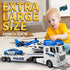 Dwi Dowellin Toddler Boy Toys, 25" Semi Truck with Racing Car and Helicopter - Police Toys for Kids Age 2-6