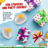 Namre' (4-Pack) Squishy Ball Funky Splat Eggs Namre Clear Egg Yolk Stress Relief Toys Squeeze Fidget Toys for Kids