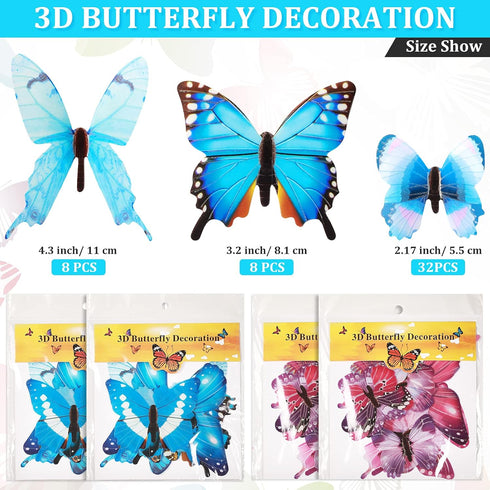 48 Pieces Glow in The Dark Butterflies - 3D Butterfly Decal Sticker Wall Decor for Room Nursery Living Room