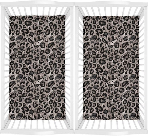 ZDCUSTOM Changing Pad Cover for Girls Boys 2 Pack, Wild Leopard Print Soft