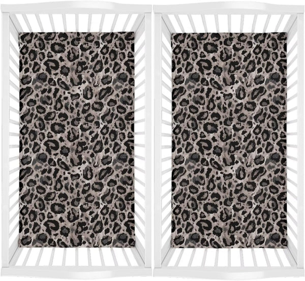 ZDCUSTOM Changing Pad Cover for Girls Boys 2 Pack, Wild Leopard Print Soft