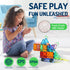 EchoPlan 130PCS Magnetic Tiles with 2 Cars, 3D Clear Building Blocks Set for Kids 3-9+ Years Old
