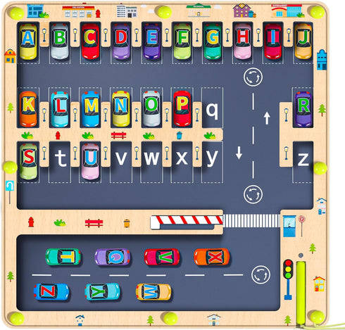 Magnetic Alphabet Maze Letter Puzzle Board, NOWRICH Montessori Toys for 2 3