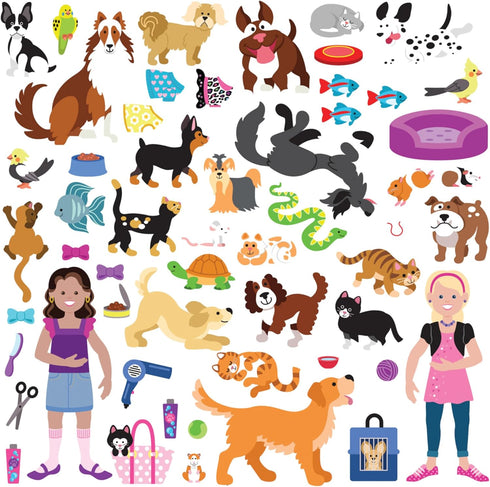 Melissa & Doug Pet Shop Puffy Sticker Set, 115 Reusable Stickers - FSC Certified
