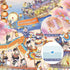1000 MOMIBOOK Puzzles for Adults Pieces Jigsaw Puzzles of Civet Cat River View, Painting Image Chinese Cat Puzzle