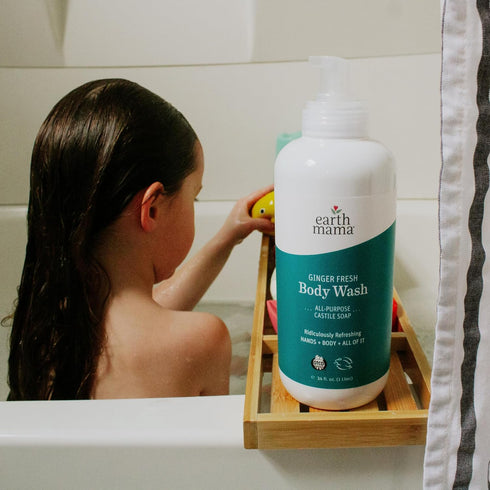 Earth Mama 34 oz Ginger Fresh Hand & Body Wash - Foaming Hand Soap Refill - fl - Made with Organic Herbs and Oils