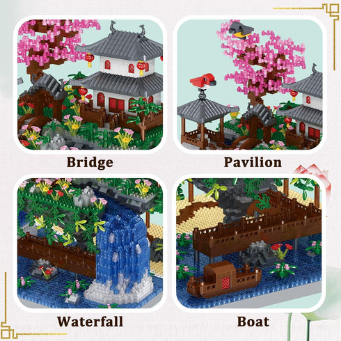 Cherry Blossom Tree Building Set, Japanese Sakura Tree House Building Blocks Kit, Bonsai Tree Set for Adults