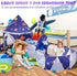 3pc Space Ship Kids Play Tent, Crawl Tunnel, Ball Pit for Toddlers, Indoor Outdoor Playhouse for Ages 3-7