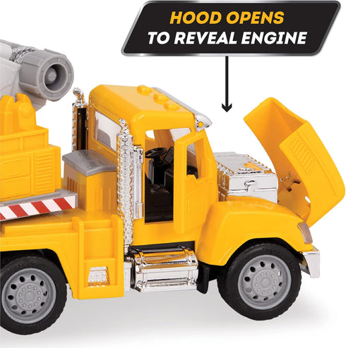 7-Inch 3+ Driven by Battat Crane Truck Toy with Lights & Sounds, Movable Parts, Construction Vehicle for Boys & Girls