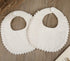GZMM Baby Bib For Girls - Reversible Waterproof Handmade Natural Cotton Baby Drool Bib 0-12 months, 2 Pack (off-white)