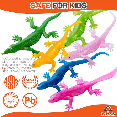 UpBrands Rubber Lizards Toys Bulk Set, Kit for Birthday Party Favors, Goodie Bags, and Classroom Prizes (24 Pack)