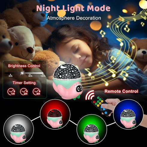 10 MOKOQI Dinosaur Night Light Projector for Kids Room, Boy Girl Dino Lamp with Soothing Music& Timer, Remote Control