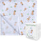 hugs & llamas 100% Organic Cotton Muslin Swaddle Blankets, Extra Soft Unisex Swaddles for Newborns, 47” x 47” (Fancy
