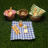Miniature Food Dollhouse Accessories Decor 1:12 Scale Bread Honey Basket Picnic Cloth Flowers 9PCS Dollhouse Decoration Mini Room Display Props Model (Red Picnic Cloth)