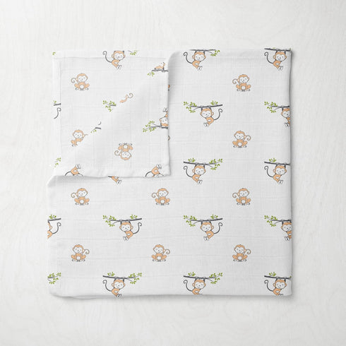 45 45 inches Bacati - Baby Blanket Unisex Swaddle Wrap Soft Breathable Cotton Muslin Swaddle Blankets Neutral Receiving
