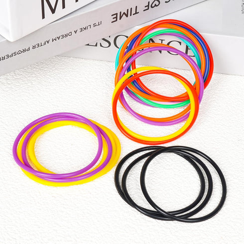 LIANGYUNZE 30 6 80s Gummy Accessories(6 Pieces Colors Silicone Jelly Bracelets Nonluminous Stretchy Mixed Silicone