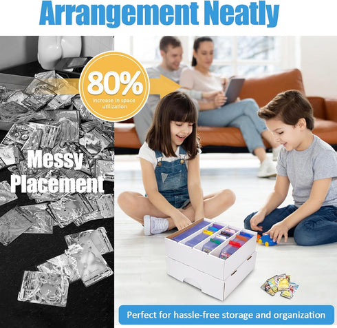 Bentoward 4 Pack 3120 Count 10 Sports Card Boxes Cardboard Card Storage Box White Bulk Card Storage Baseball Card Boxes