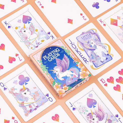 Wkchxd Set Playing Cards, Unicorn Playing Cards, Deck of Cards, Standard Themed Poker Cards for Card Games,Family Game