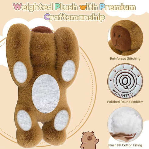 24" 3.3 lb QUIRAI Weighted Stuffed Animals Capybara Plush, | Capybara Stuffed Animal, Pillowfort Weighted Plush Animals