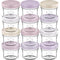 KeaBabies 12pk 4oz Glass Baby Food Containers with Lids - Leak-Proof, Microwavable