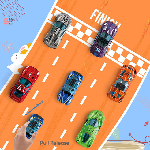12Pack OCHIDO Easter Eggs Filled with Die-Cast Cars, Prefilled Easter Eggs with Toys Inside for Kids Easter Basket