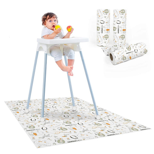 30 40"x47" Minimono Baby Splat Mat for Under High Chair - Pcs Disposable and Waterproof Splash Mats - Multipurpose