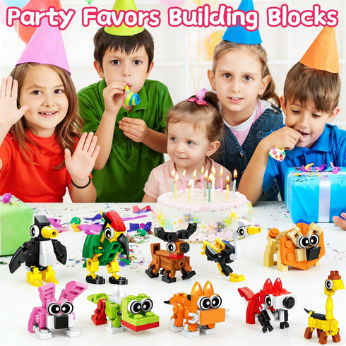 HLXGFCAI 20PCS Party Favors for Kids, Animal Building Blocks, Goodie Bag Stuffers, Classroom Prizes Bulk Toys Birthday
