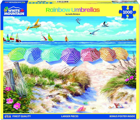 1000 Summer 24"x30" White Mountain Piece Jigsaw Puzzle Fun Beach Puzzles with Large Pieces Gift for Adults and Family