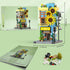 Set 3-Story 1580PCS Sunflower House Building with LED Light, Japanese Street View House Blocks, Creator Architecture
