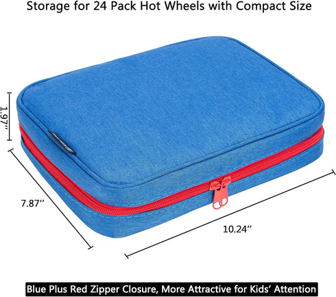 KISLANE 24 Toy Cars Storage Case, Compatible with 24 Toy Cars, Matchbox Cars, Mini Toys, Bag Only