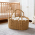 wwmayfeel Diaper Caddy Organizer, Paper Rope Storage Baskets Nursery Bin with Removable Divider, Portable Car Organizer
