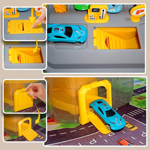 Playset Set 12 2 3 4 5 1-3 2-4 Toy Car Track Storage - Car Toys Race Including Diecast Cars, PlayMat, Race Tracks, Car