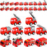 30 Pcs Mini Pullback Fire Truck Toy, Small Red Emergency Vehicles for Firefighter Party Supplies, 10 Styles