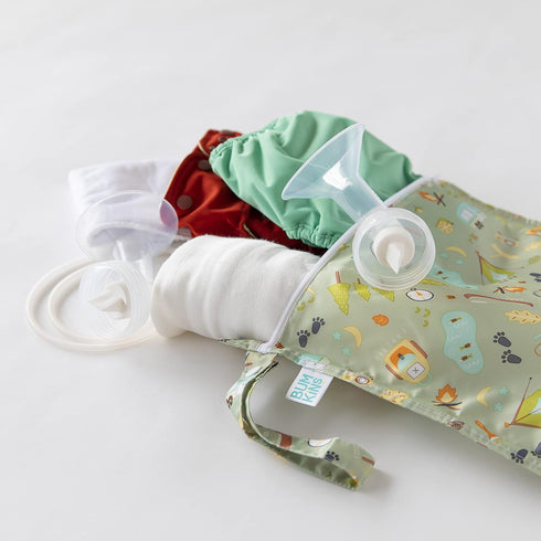 Bumkins Waterproof Wet Bag for Baby, Travel, Swim Suit, Cloth Diapers, Pump Parts, Pool, Gym Clothes, Toiletry, Strap