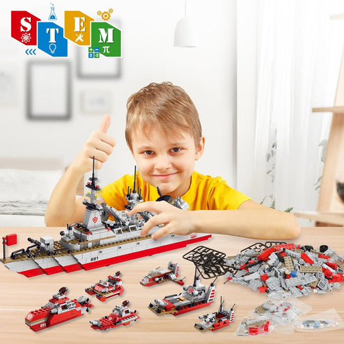 Sitodier Set Kids,811pcs 25 1 6-12 8-14, Military Battleship Building Block for in Cruiser Battle Ship Building Kit Toy