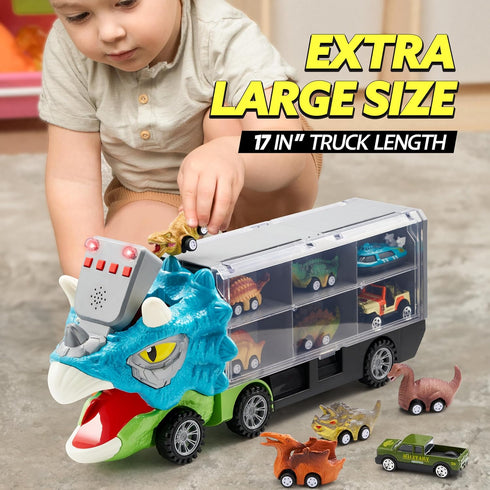 13 1 3-5, 12 3 4 5+ 3-4 JOYIN in Dinosaur Toys for Kids Triceraptor Dinosaur Truck with Pull Back Cars, Birthday Gifts