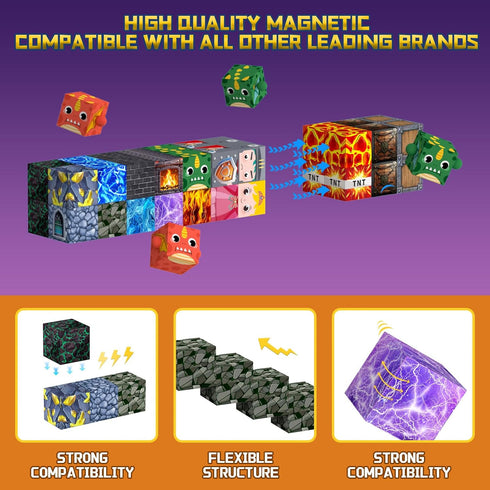 Uucoco 100PCS 3+ Magnetic Blocks - Build Magnet World kids Building Toy, Magnetic Tiles Building Blocks Toddler STEM