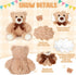 7 Packs Zomiboo Plush Bear Stuffed Animals Plush Soft Cute Stuffed Dolls Birthday Party Decorations(Light Brown)