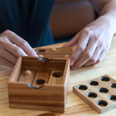 BSIRI Wooden Board Games Educational Sets - Classic Rustic Golf Game for Coffee Table or Home Decor (Gopher Holes)